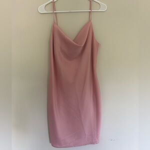 Light pink satin tank dress